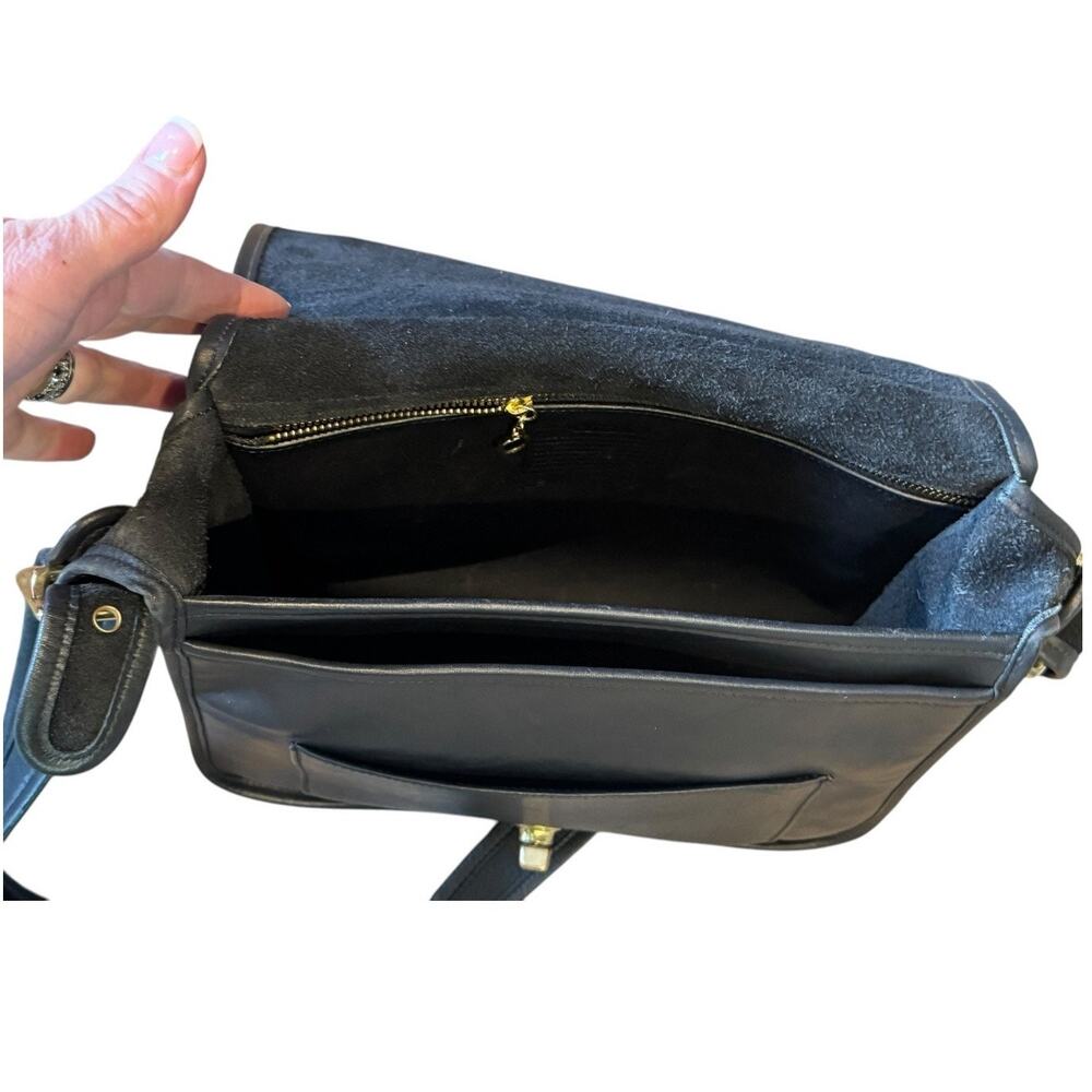 Vintage Y2K Coach Stewardess black leather crossbody bag 9525 adjustable strap - Picture 8 of 16